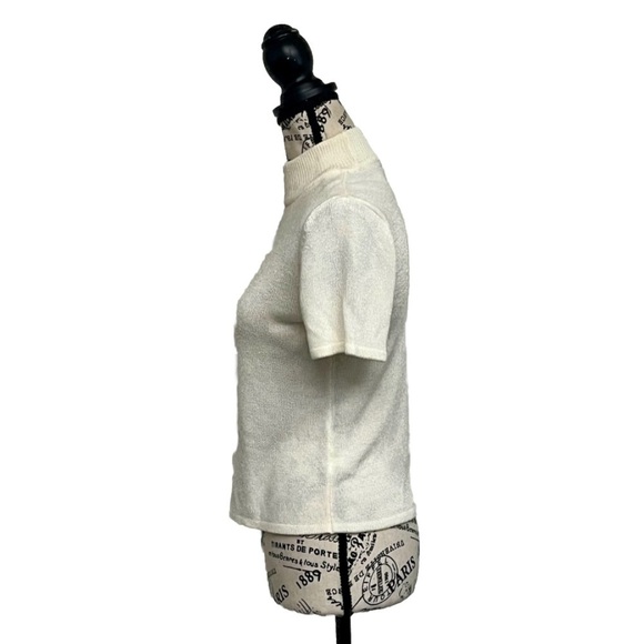 Tahari ASL beige Knit Sweater Blouse Normcore Womens Preppy Modest Mature 4P - Picture 4 of 10